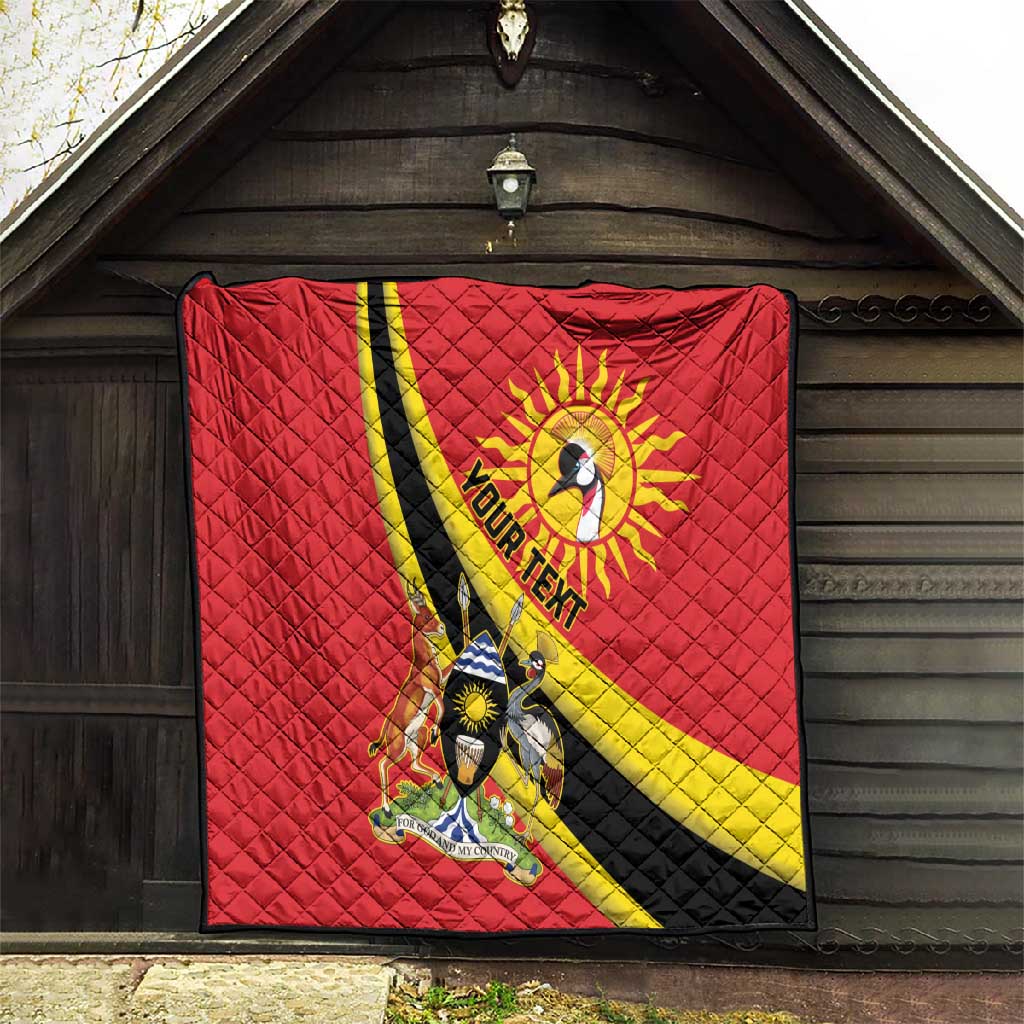 Personalised Afro Uganda Quilt Black Crowned Crane With Coat Of Arms LT15