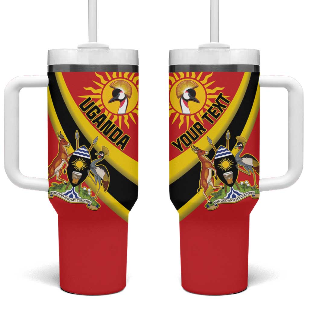 Personalised Afro Uganda Tumbler With Handle Black Crowned Crane With Coat Of Arms LT15