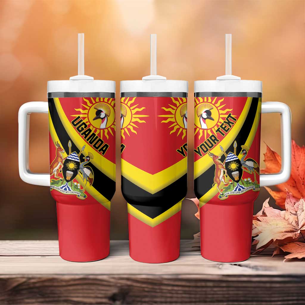 Personalised Afro Uganda Tumbler With Handle Black Crowned Crane With Coat Of Arms LT15