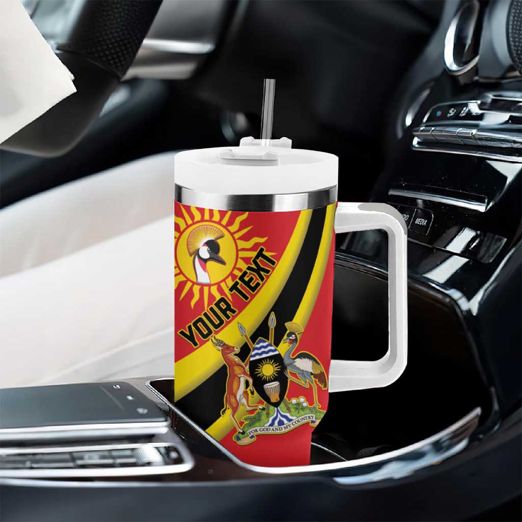 Personalised Afro Uganda Tumbler With Handle Black Crowned Crane With Coat Of Arms LT15