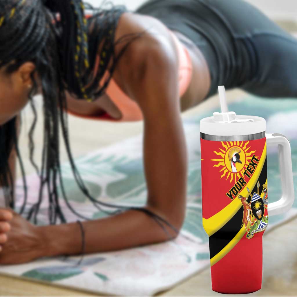 Personalised Afro Uganda Tumbler With Handle Black Crowned Crane With Coat Of Arms LT15