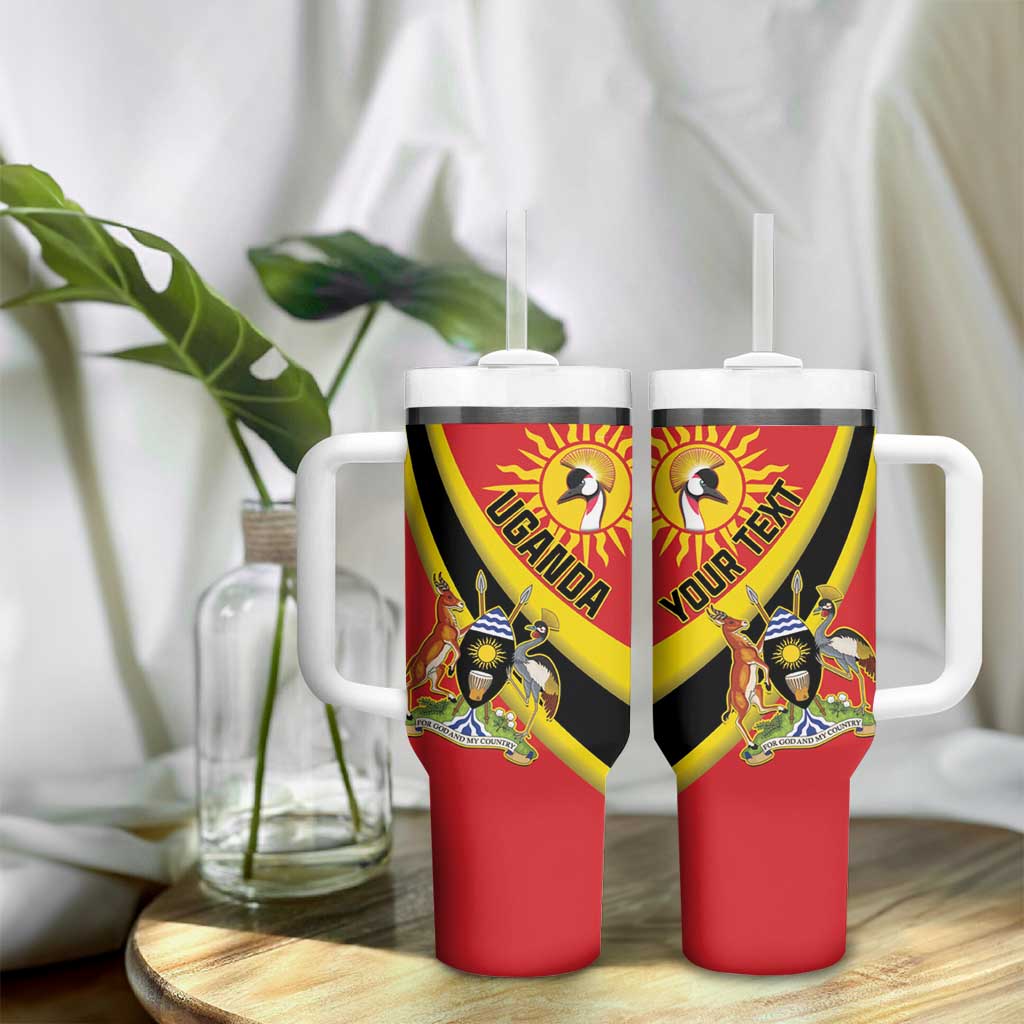 Personalised Afro Uganda Tumbler With Handle Black Crowned Crane With Coat Of Arms LT15