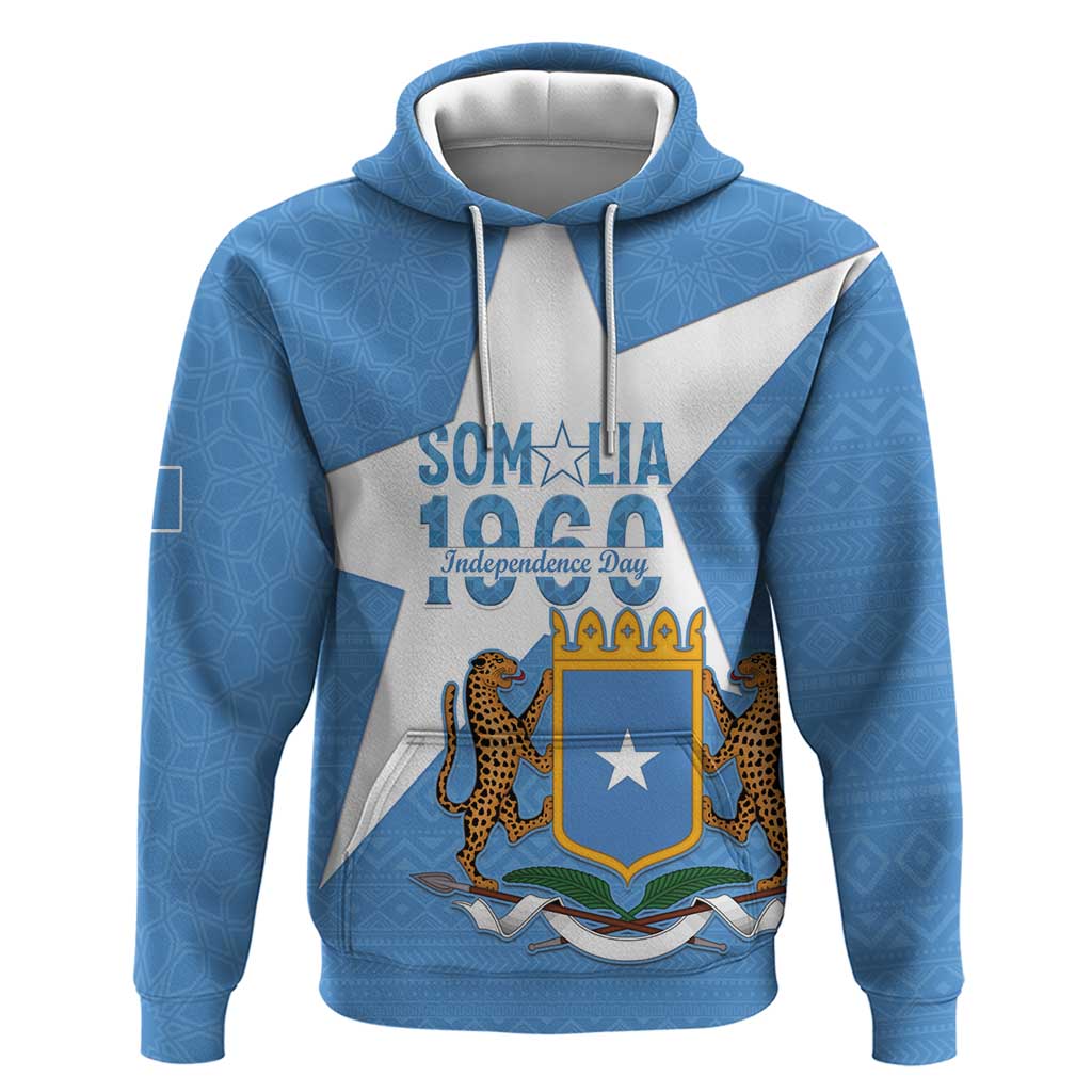 Personalized Somalia 1960 Independence Day Hoodie Coat Of Arms Islamic Mix African Pattern LT15