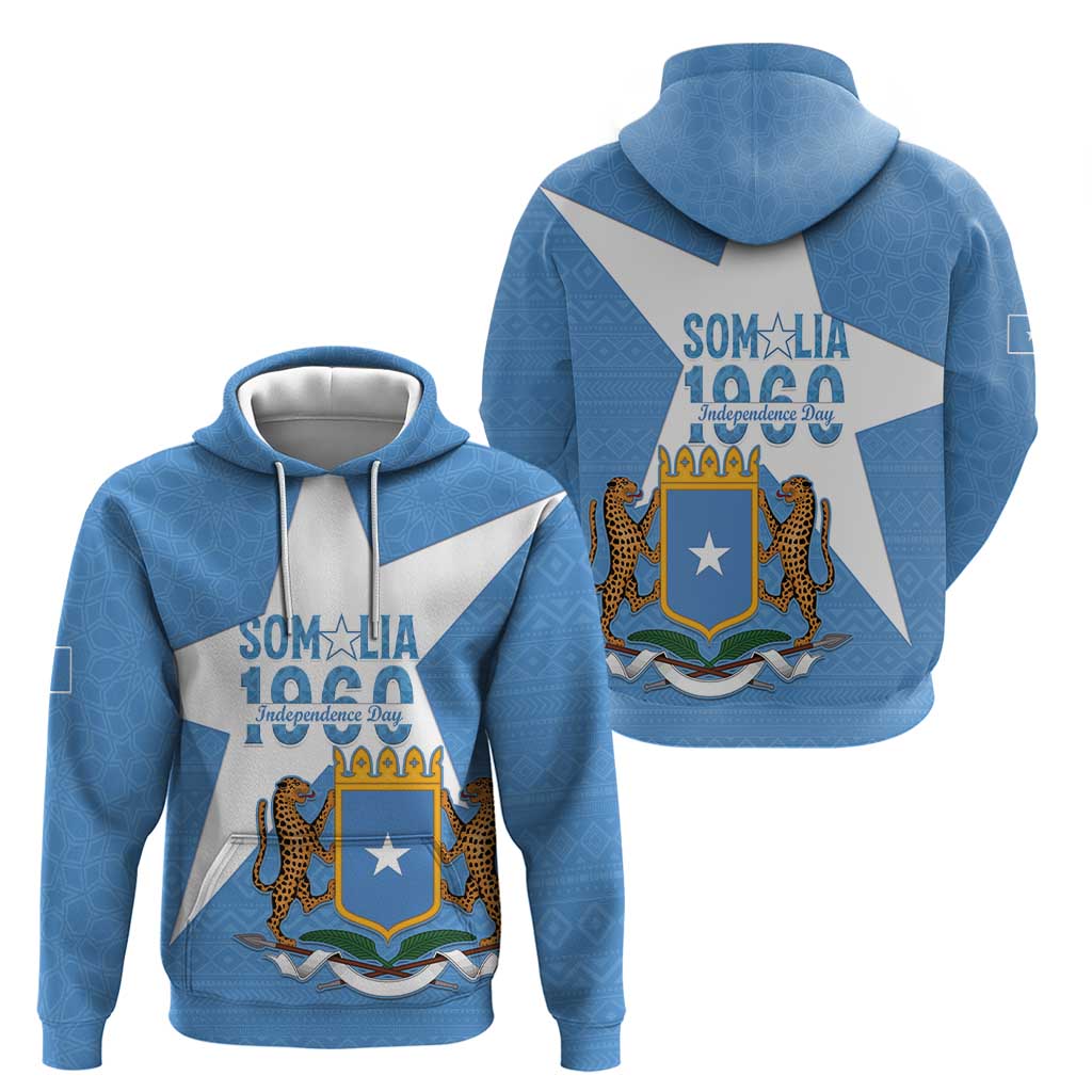 Personalized Somalia 1960 Independence Day Hoodie Coat Of Arms Islamic Mix African Pattern LT15
