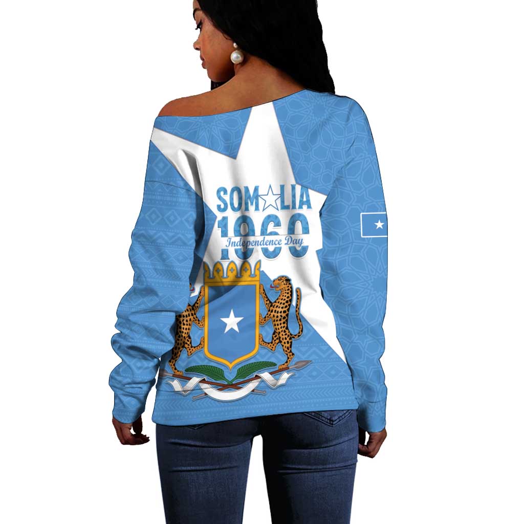 Personalized Somalis Independence Day Off Shoulder Sweater Soomaaliya Arise Somalis! LT15
