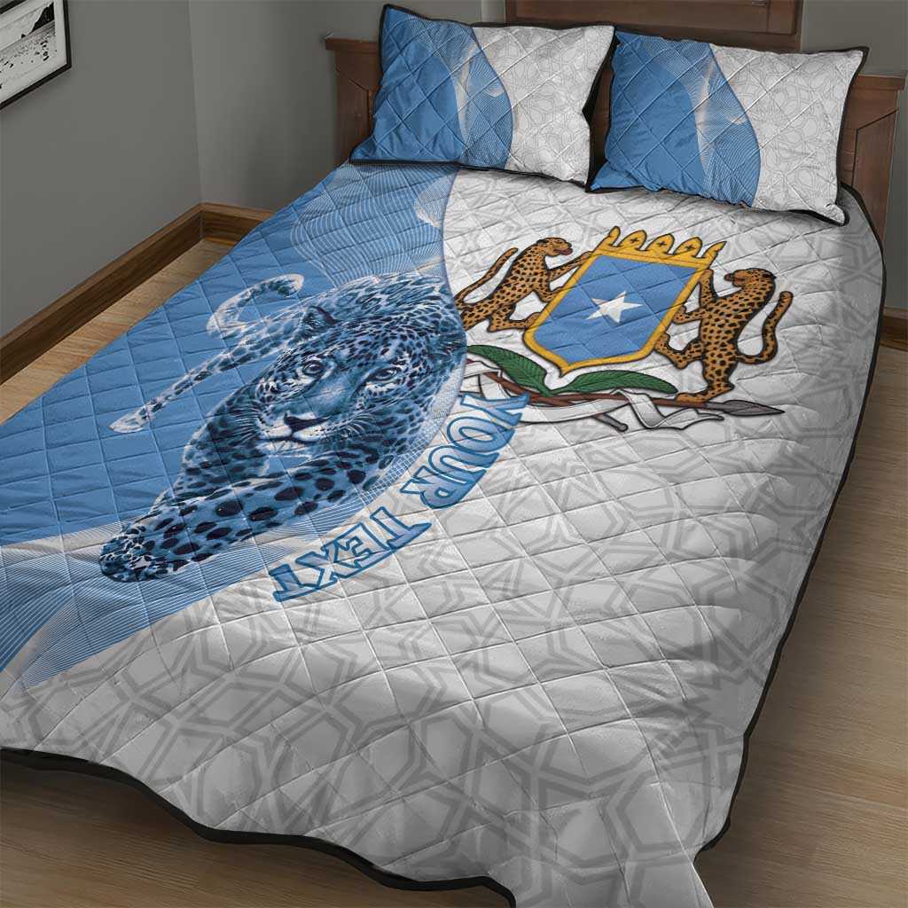 Coat of arms of Soomaaliya Quilt Bed Set Leopard Skin mix Islamic Pattern LT15