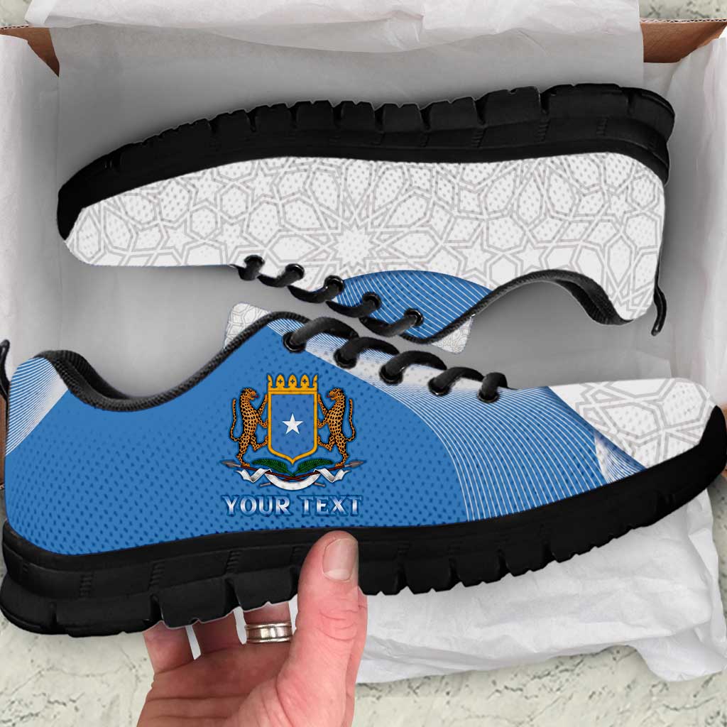 Personalised Somali Leopard Sneakers Coat Of Arms Islamic Pattern LT15