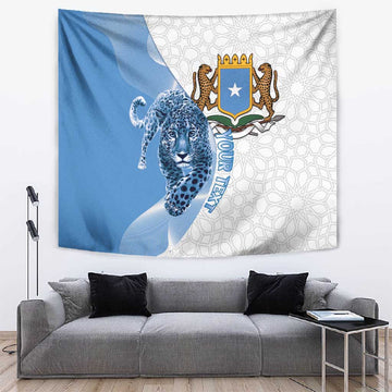 Coat of arms of Soomaaliya Tapestry Leopard Skin mix Islamic Pattern LT15