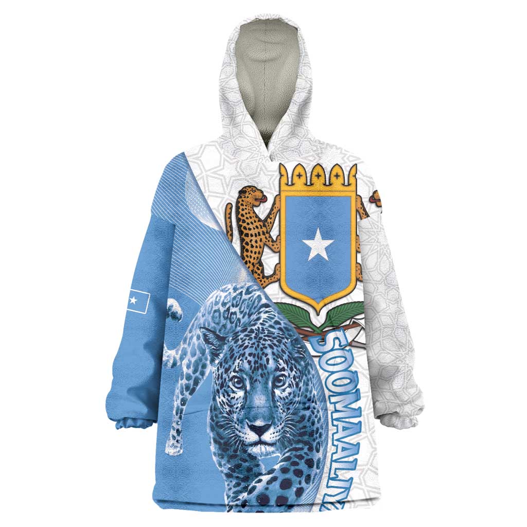 Coat of arms of Soomaaliya Wearable Blanket Hoodie Leopard Skin mix Islamic Pattern LT15