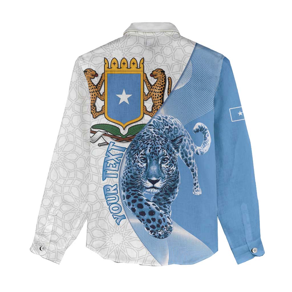 Coat of arms of Soomaaliya Women Casual Shirt Leopard Skin mix Islamic Pattern LT15