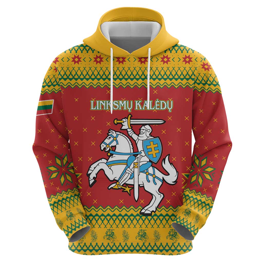 Lithuania Christmas Hoodie Coat Of Arms Linksmu Kaledu LT15
