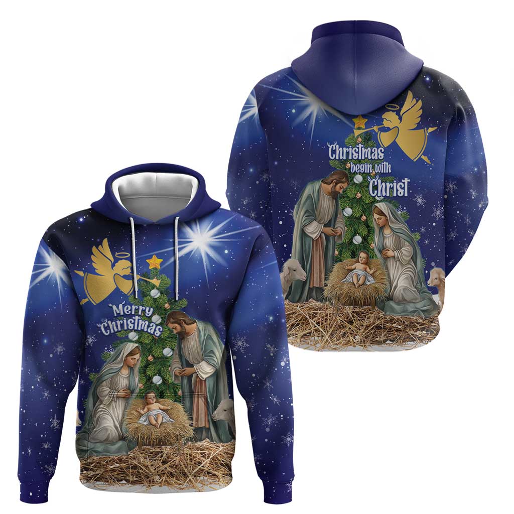 Lithuania Christmas Hoodie Chistmas Begin With Christ LT15