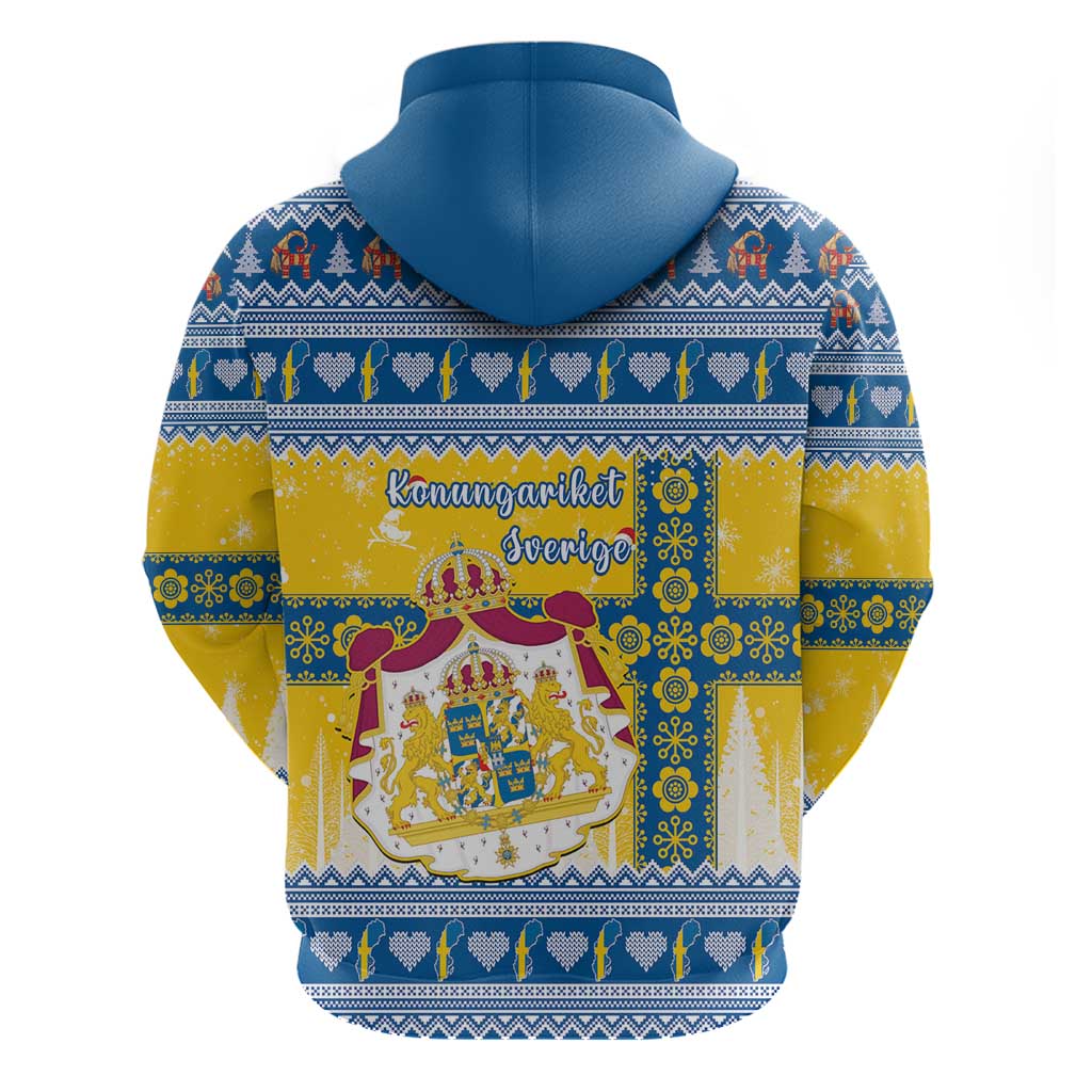 Sweden Christmas Hoodie Coat Of Arms - Scandinavian Pattern LT15