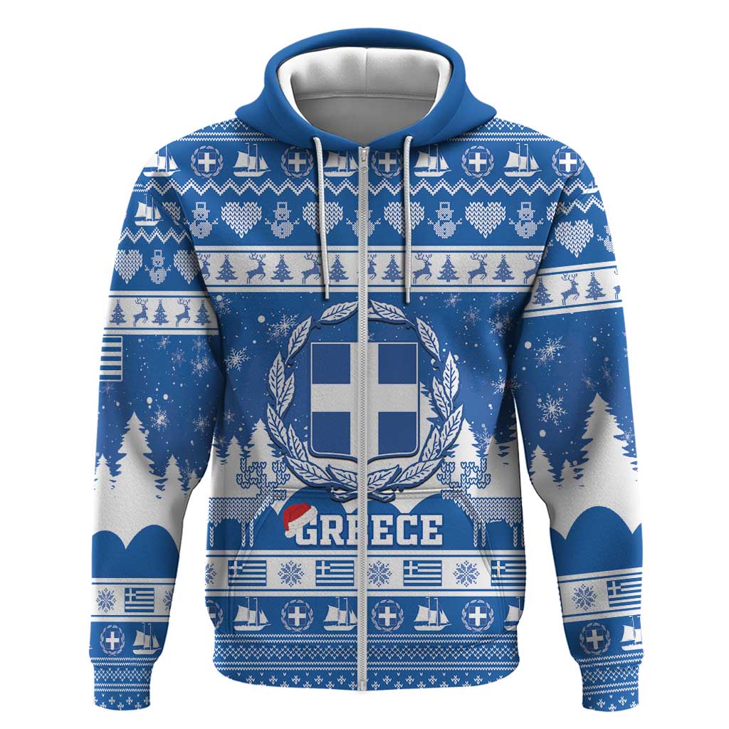 Greece Christmas Hoodie Coat Of Arms Kala Cristouyenna LT15