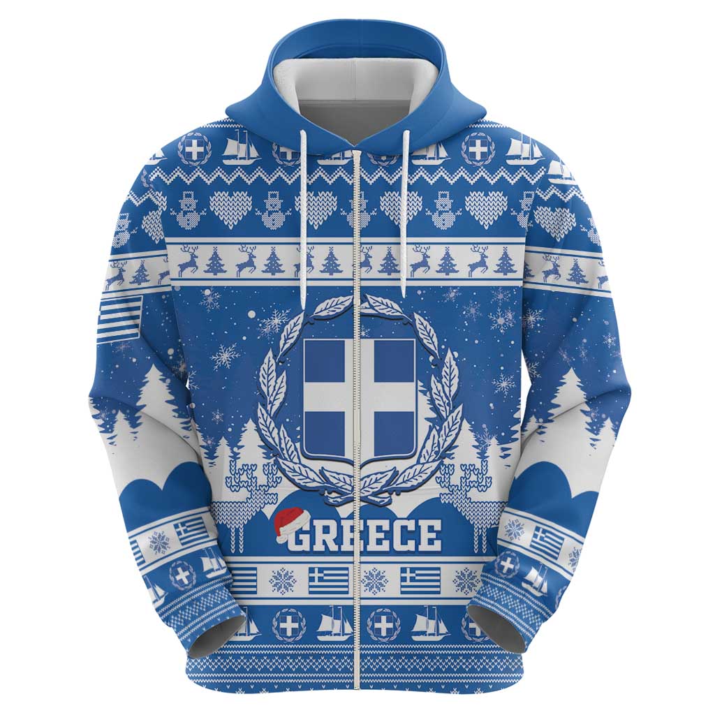 Greece Christmas Hoodie Coat Of Arms Kala Cristouyenna LT15