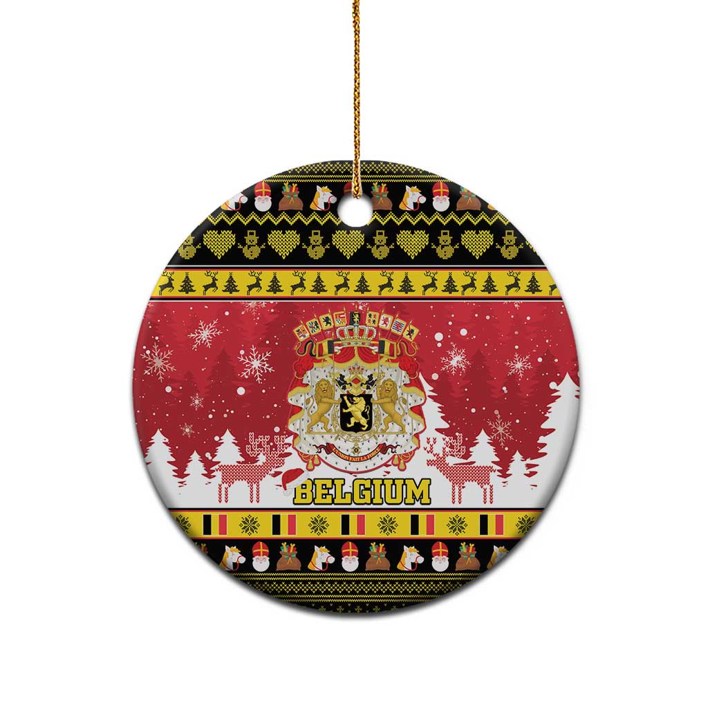 Belgium Christmas Ceramic Ornament Coat Of Arms Vrolijk Kerstfeest LT15