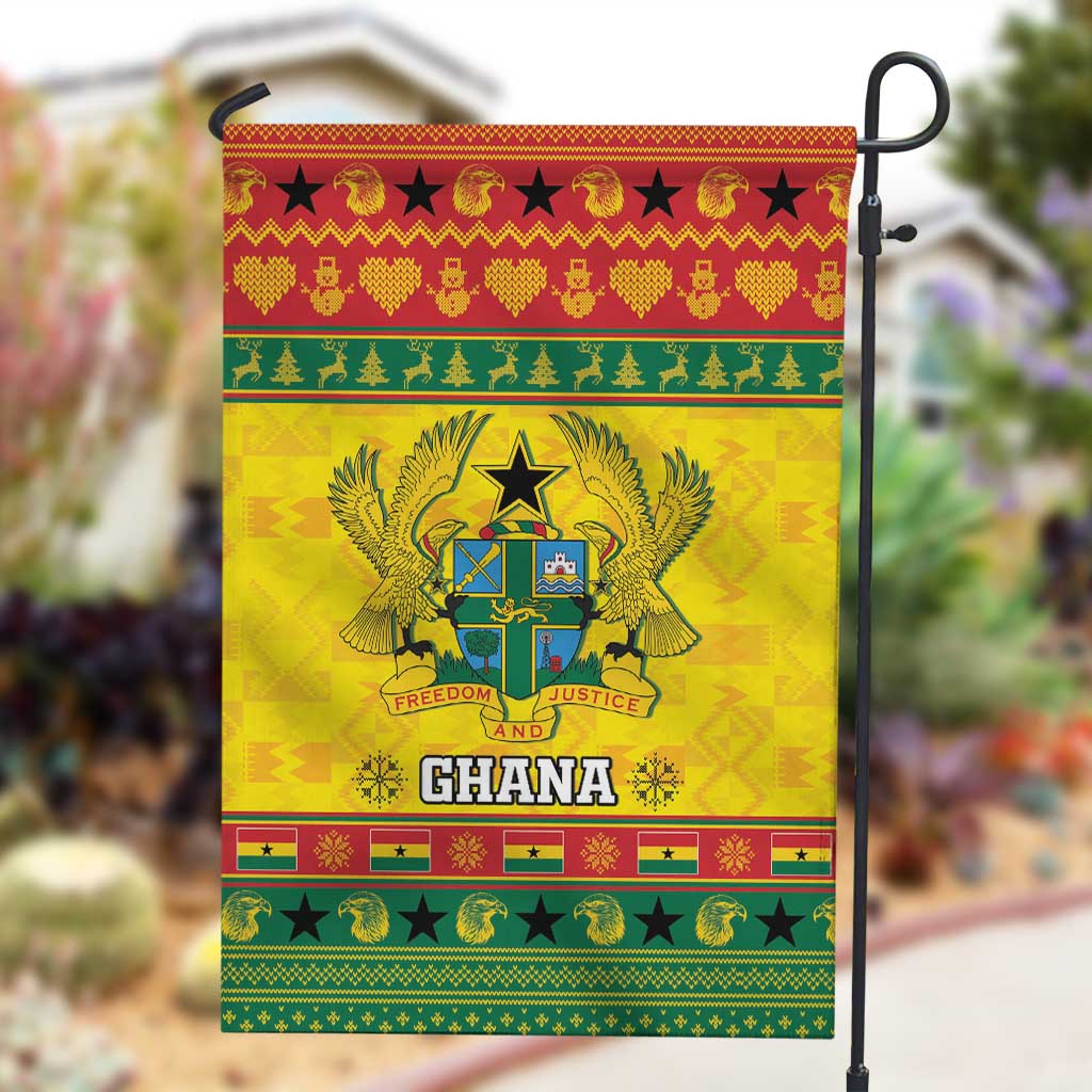 Afro Ghana Christmas Garden Flag Coat Of Arms - Kente Pattern LT15