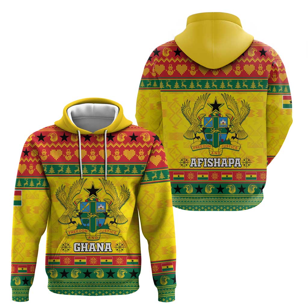 Ghana Christmas Hoodie Coat Of Arms Afishapa LT15