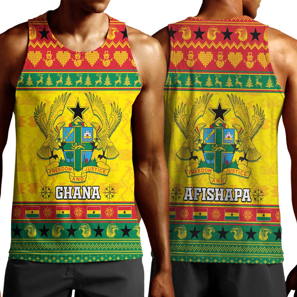 Afro Ghana Christmas Men Tank Top Coat Of Arms - Kente Pattern LT15