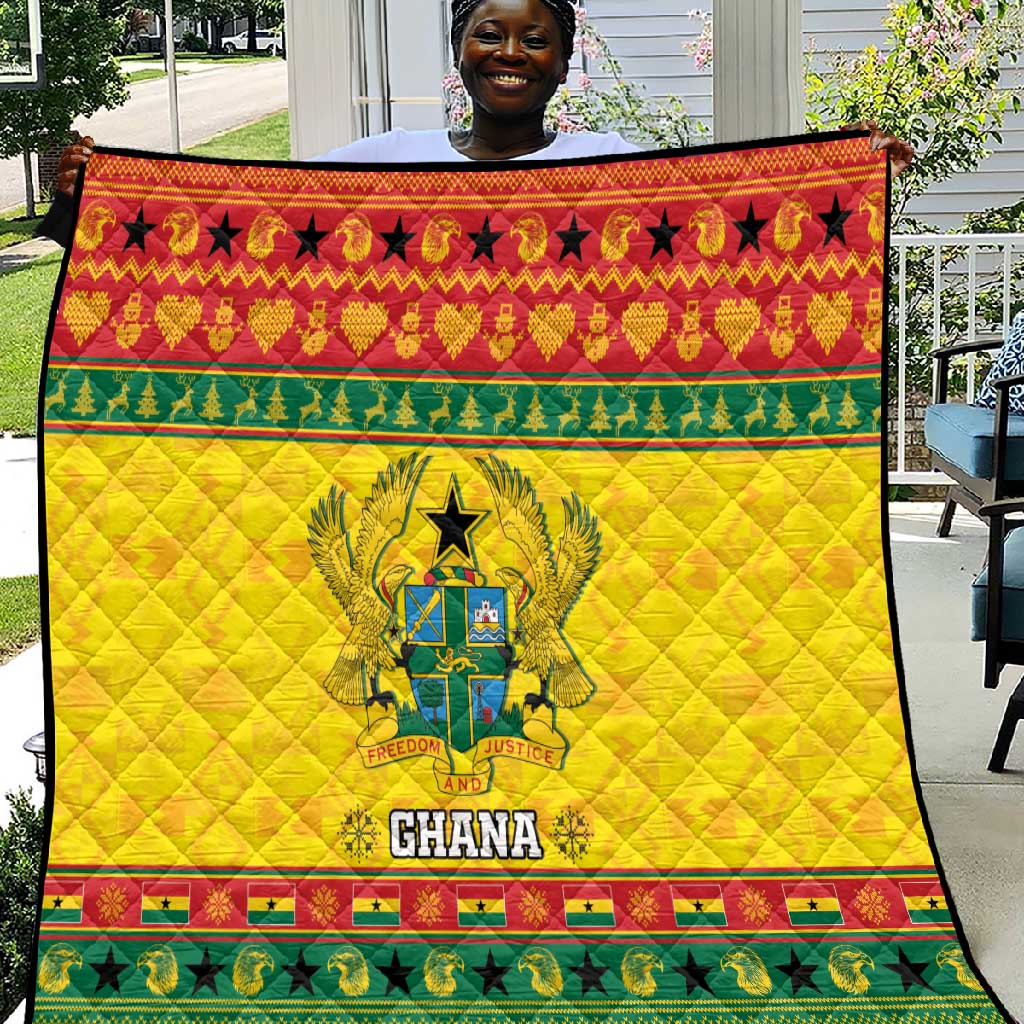 Afro Ghana Christmas Quilt Coat Of Arms - Kente Pattern LT15
