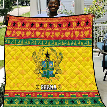 Afro Ghana Christmas Quilt Coat Of Arms - Kente Pattern LT15