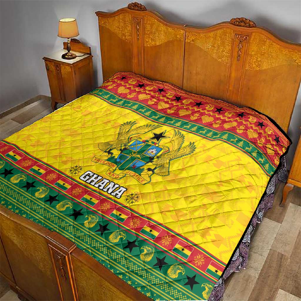 Afro Ghana Christmas Quilt Coat Of Arms - Kente Pattern LT15