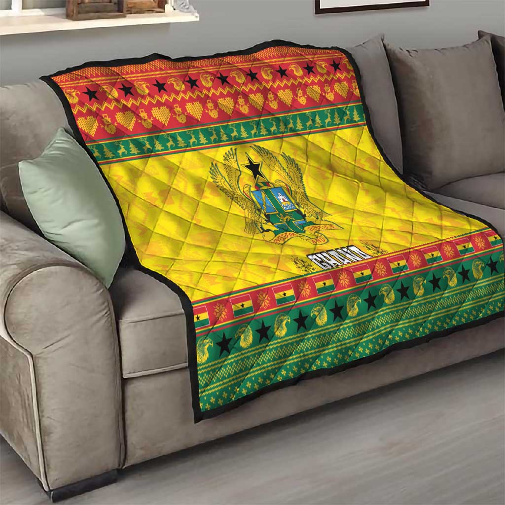 Afro Ghana Christmas Quilt Coat Of Arms - Kente Pattern LT15