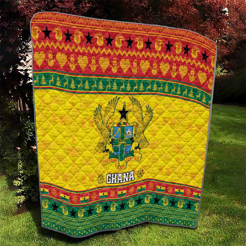 Afro Ghana Christmas Quilt Coat Of Arms - Kente Pattern LT15