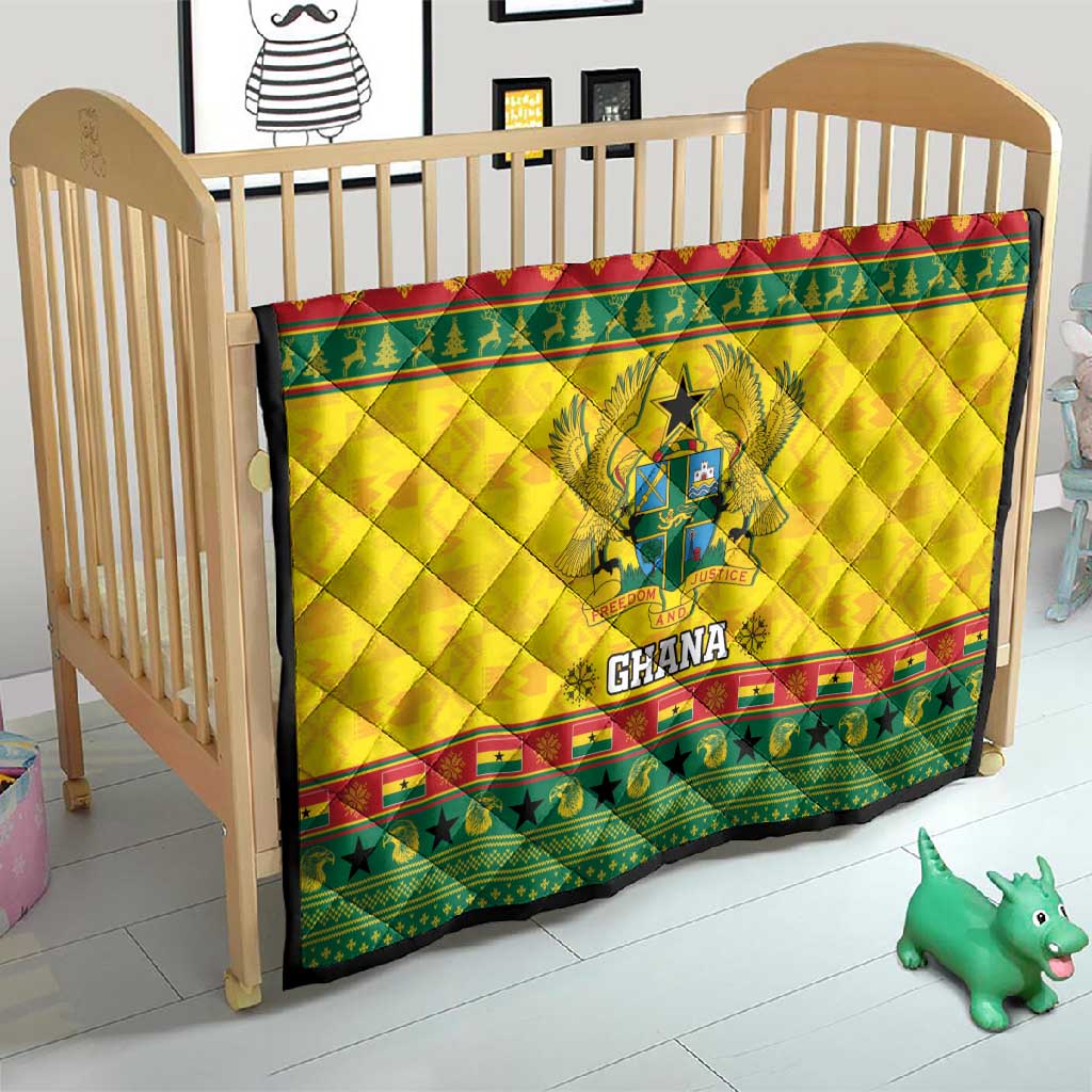Afro Ghana Christmas Quilt Coat Of Arms - Kente Pattern LT15
