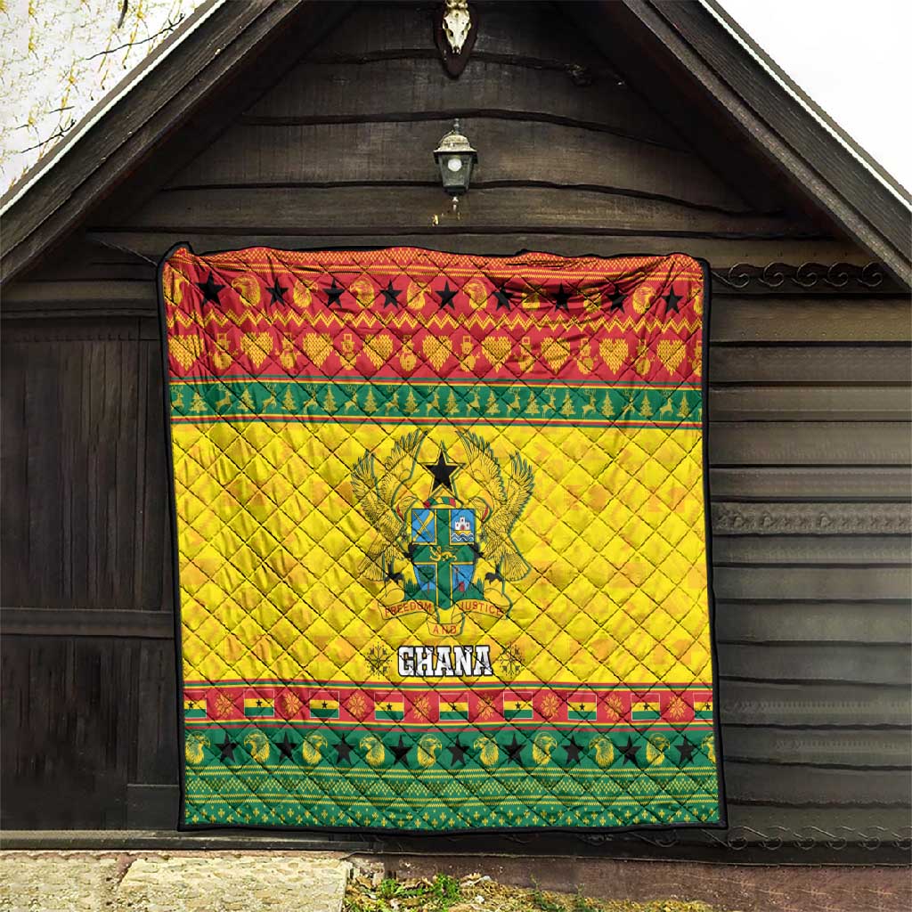 Afro Ghana Christmas Quilt Coat Of Arms - Kente Pattern LT15