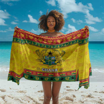 Afro Ghana Christmas Sarong Coat Of Arms - Kente Pattern LT15