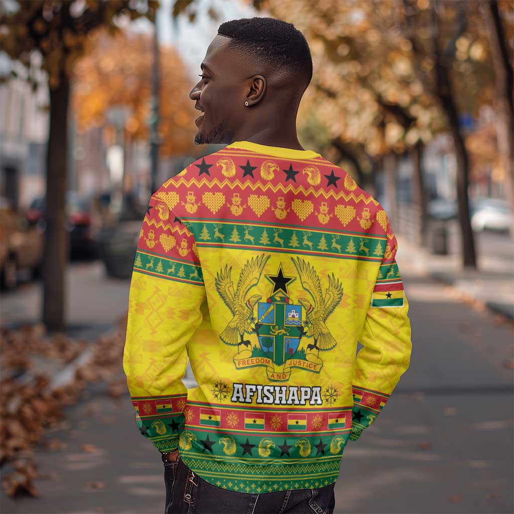 Afro Ghana Christmas Sweatshirt Coat Of Arms - Kente Pattern LT15