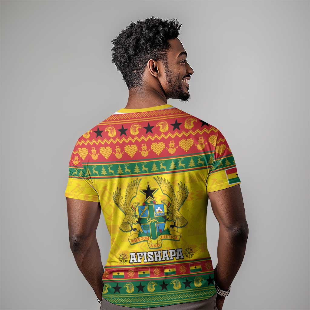Afro Ghana Christmas T shirt Coat Of Arms - Kente Pattern LT15