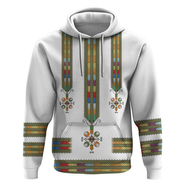 Ethiopian Traditional Habesha Costume Hoodie Cross With Tilet Pattern LT15