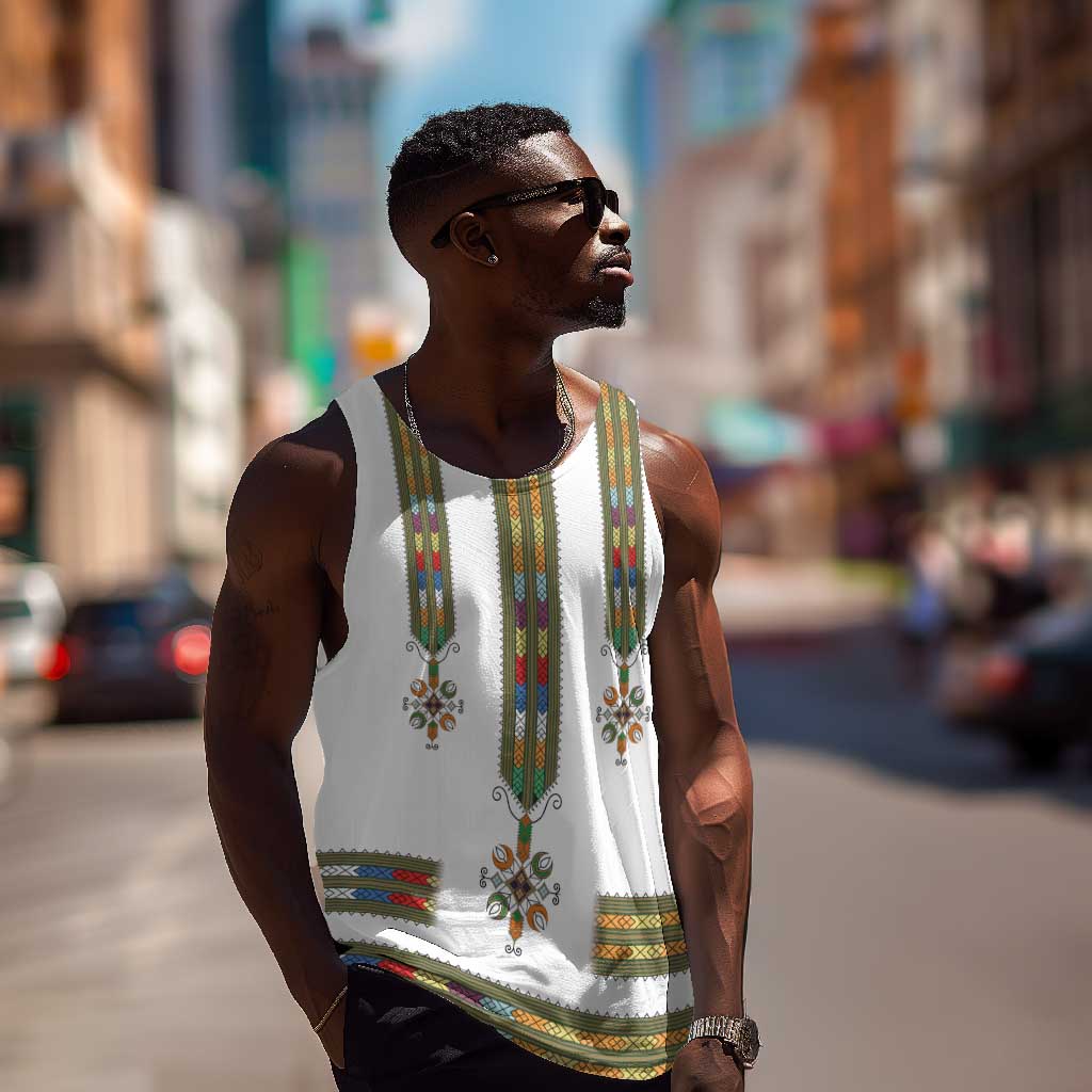 Ethiopia Men Tank Top Ethiopian Traditional Habesha Style LT15