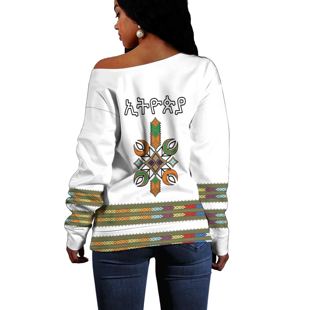 Ethiopia Off Shoulder Sweater Ethiopian Traditional Habesha Style LT15