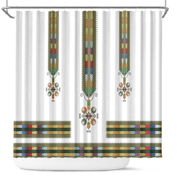 Ethiopian Traditional Habesha Costume Shower Curtain Cross With Tilet Pattern LT15
