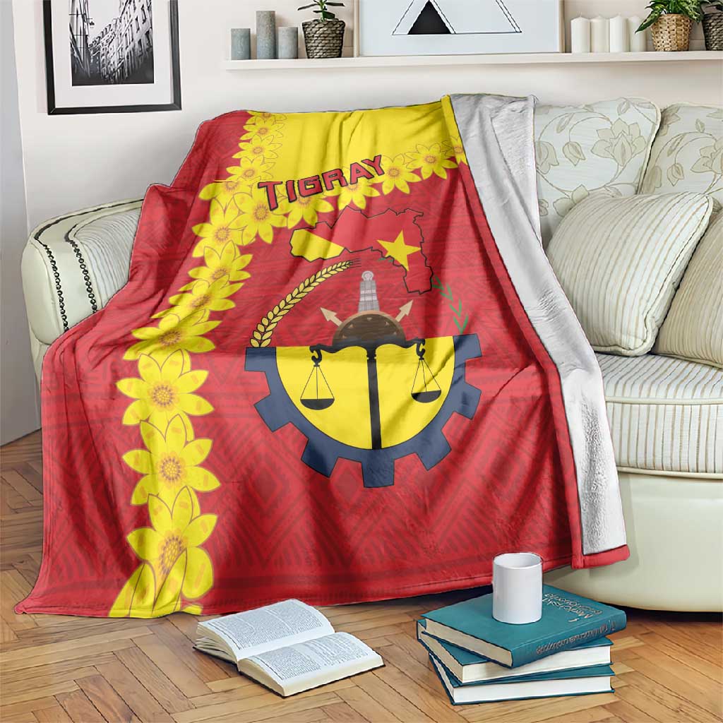 Tigray Ethiopia Blanket Tigray Seal With Flag Map - African Pattern LT15