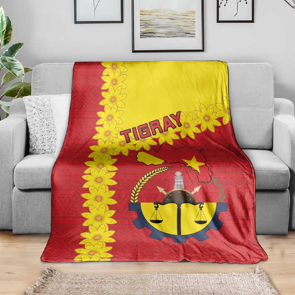 Tigray Ethiopia Blanket Tigray Seal With Flag Map - African Pattern LT15