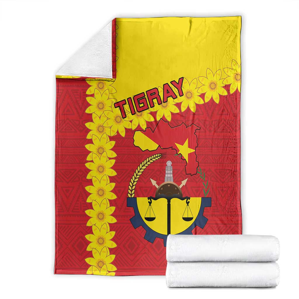 Tigray Ethiopia Blanket Tigray Seal With Flag Map - African Pattern LT15
