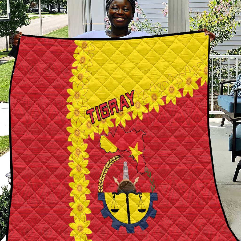 Tigray Ethiopia Quilt Tigray Seal With Flag Map - African Pattern LT15