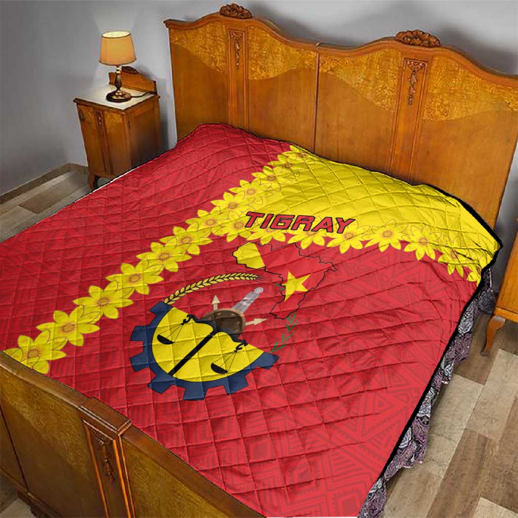 Tigray Ethiopia Quilt Tigray Seal With Flag Map - African Pattern LT15