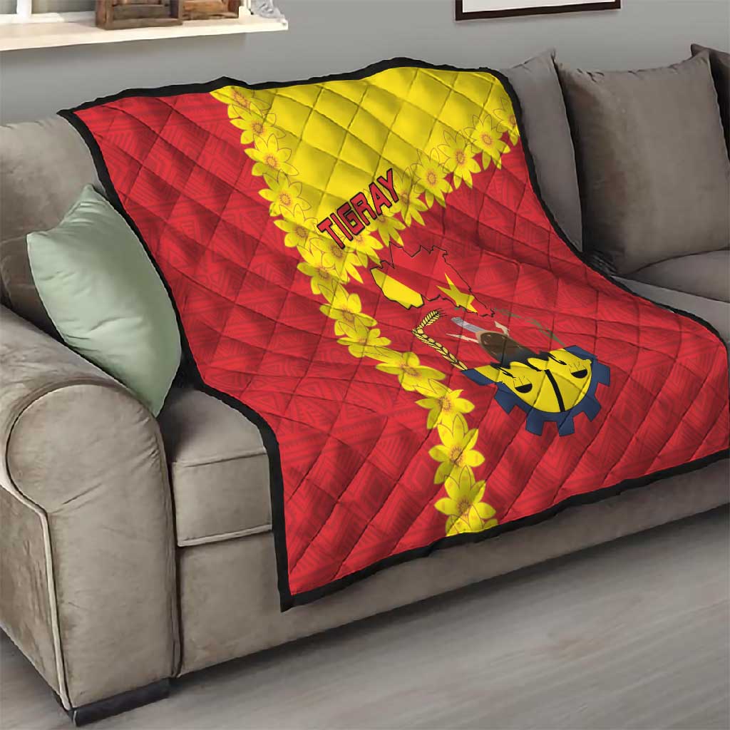 Tigray Ethiopia Quilt Tigray Seal With Flag Map - African Pattern LT15