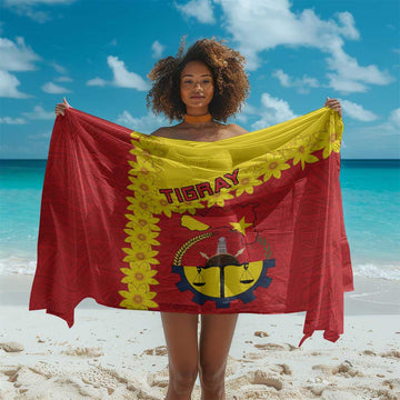 Tigray Ethiopia Sarong Tigray Seal With Flag Map - African Pattern LT15