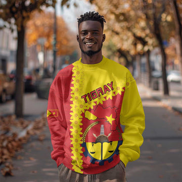 Tigray Ethiopia Sweatshirt Tigray Seal With Flag Map - African Pattern LT15