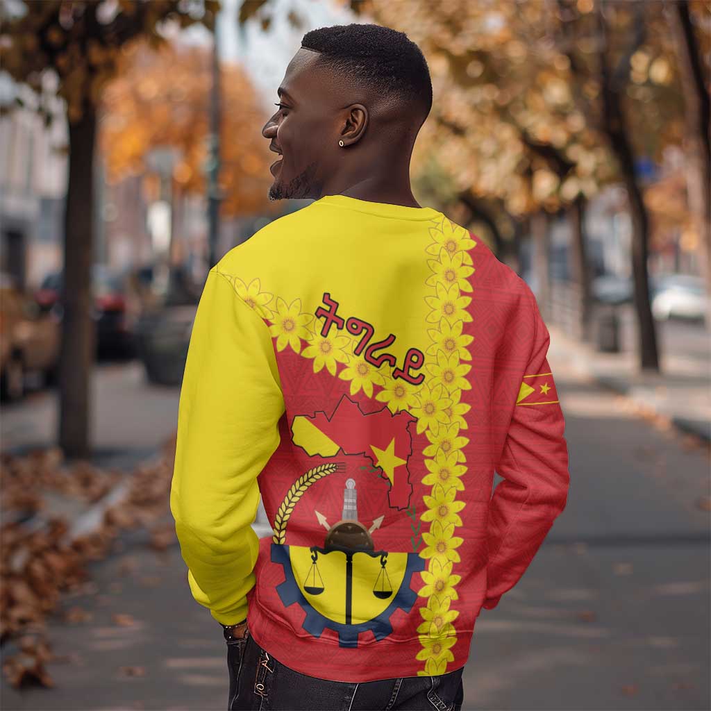 Tigray Ethiopia Sweatshirt Tigray Seal With Flag Map - African Pattern LT15