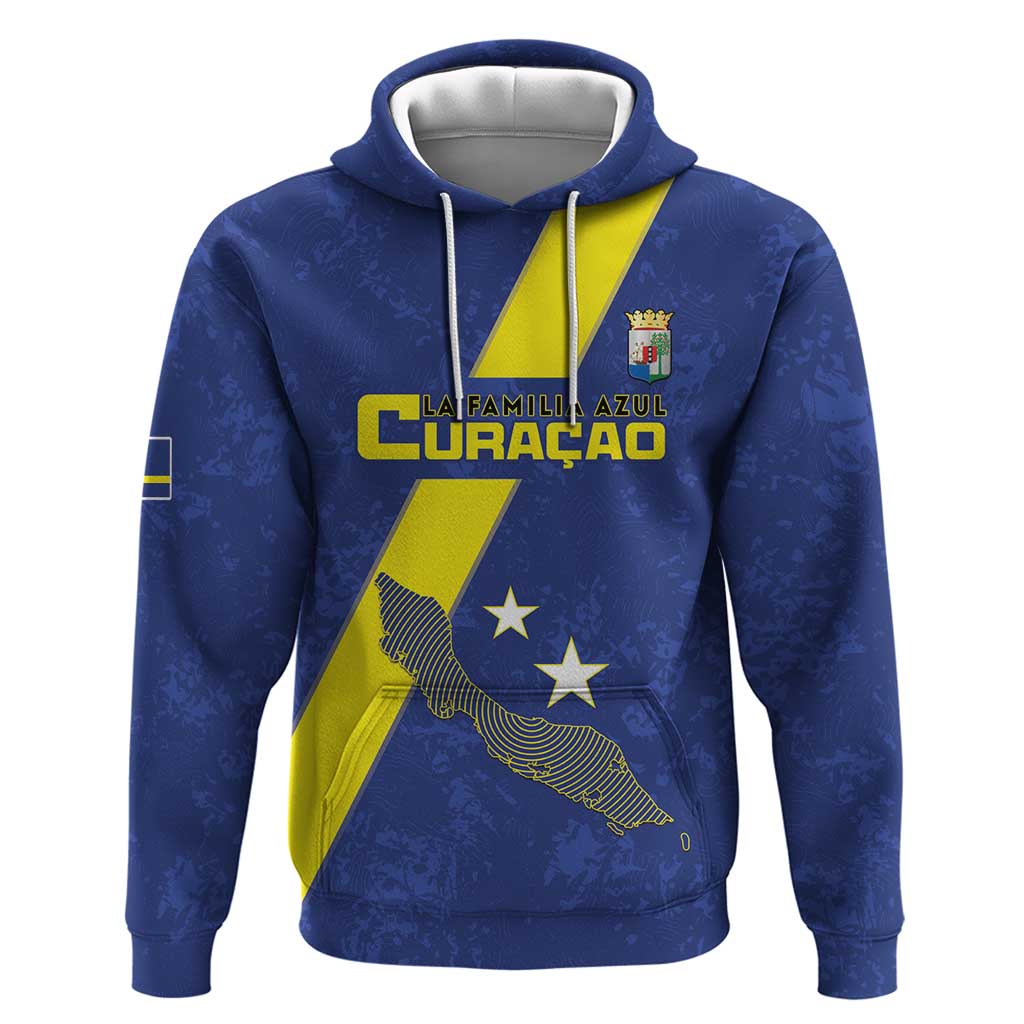 Custom Curacao Football Hoodie Go La Familia Azul LT15