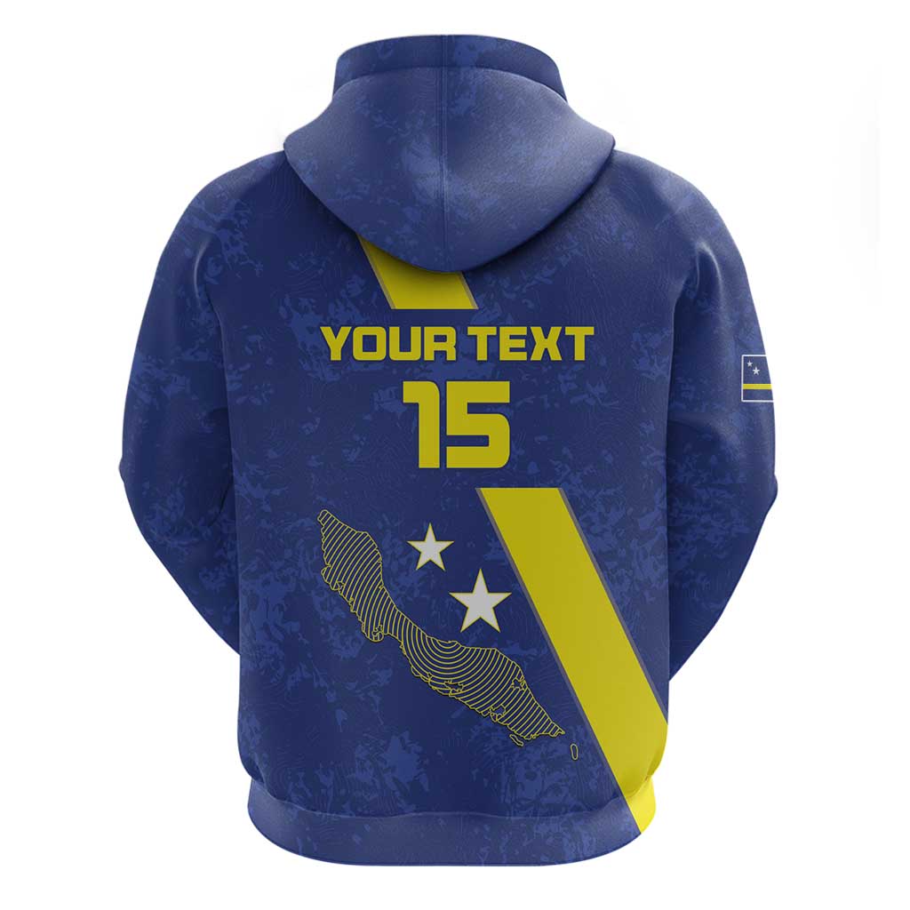 Custom Curacao Football Hoodie Go La Familia Azul LT15