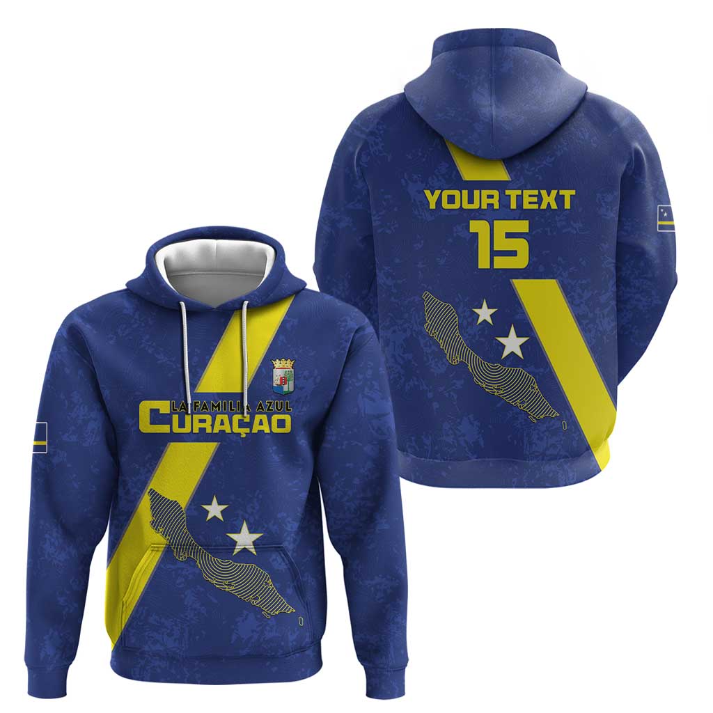 Custom Curacao Football Hoodie Go La Familia Azul LT15
