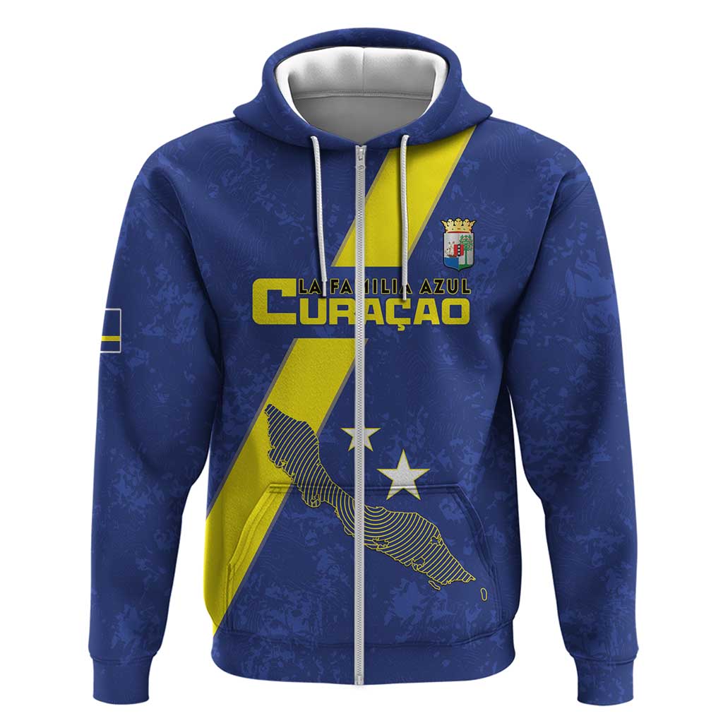 Custom Curacao Football Hoodie Go La Familia Azul LT15